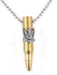Bronze Israeli Army M-16 Rifle Bullet Pendant - Air Force Emblem