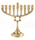 Star of David Brass Hanukkah Menorah