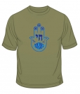 Blue Hamsa Chai Good Luck T-Shirt by aJudaica