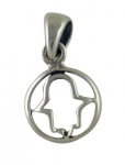 Sterling Silver Circle Hamsa Pendant
