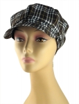 Womens Brown and Black Checked Cap