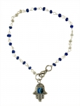 Blue bead Hamsa "eye"  bracelet