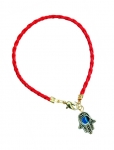 Hamsa eye red braided bracelet