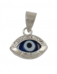 Rhodium Plated Zirconium "Eye" Pendant