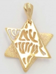 Gold Filled Shema Star of David Pendant