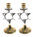 Silver and Gold Plated Candlesticks