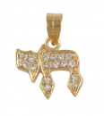 Gold Filled Zirconium "Chai" Pendant