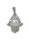 Sterling Silver Hamsa Chai Pendant