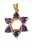 Gold Filled and Amethyst Star of David Pendant