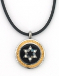Rubber Cord Star of David necklace with zirconium