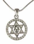 Hamsa Star of David Rhodium Necklace