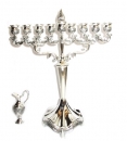 Large Silver Plated Menorah (Hanukia)
