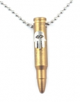 Bronze Israeli Army M-16 Rifle Bullet Pendant - Hamsa Emblem