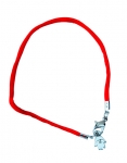 Rhodium mini Hamsa on red ribbon bracelet
