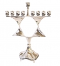 Silver Plated Menorah (Hanukia) Magen David