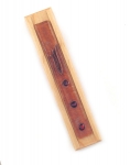 Beige Wood Mezuzah with Glass Decorations