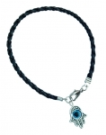 Hamsa "eye" black braided bracelet