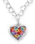 Tiny Thousand Flower Heart Charm