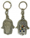 Twelve tribes Hamsa keychain