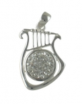 Sterling Silver Lyre Pendant with zirconium