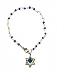 Blue bead Star of David "eye" bracelet