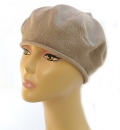 Womens Classic Beige Cotton Beret