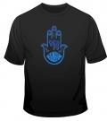 Blue Hamsa Chai Good Luck T-Shirt by aJudaica