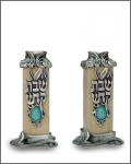 Art Nouveau Style Stone Candlesticks