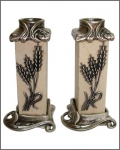 Wheat Stalk Stone Candlesticks