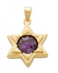 Star of David Pendant with center Amethyst