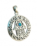 Silver and Opal Hamsa Pendant