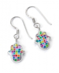 Small Mosaic design Hamsa Earrings