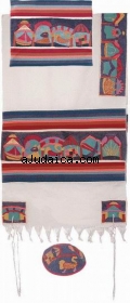 Emanuel Hand Embroidery Tallit - The Twelve Tribes by aJudaica