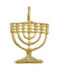Gold Filled Seven Branch Menorah Pendant
