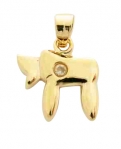 Gold Filled Chai Pendant with zirconium stud