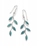 Small Olive Branch Earrings - Turquoise Color