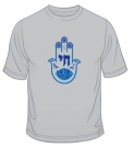 Blue Hamsa Chai Good Luck T-Shirt by aJudaica