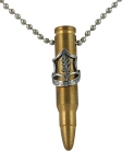 Bronze Israeli Army M-16 Rifle Bullet Pendant - IDF Emblem