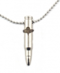 Israeli Army M-16 Rifle Bullet Metal Pendant - Paratroopers Symbol