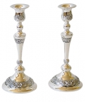 Floral design silver plated Candlesticks