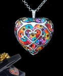 Millefiori "thousand-flowers" Heart Pendant