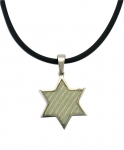 Rubber Cord Gray Waves Star of David necklace