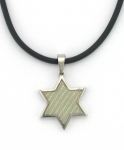 Rubber Cord Gray Waves Star of David necklace