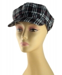 Womens Black White and Red Checked Cap