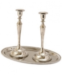 Nickel Candlesticks with designed Tray
