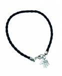 Hamsa "hand made" black braided bracelet