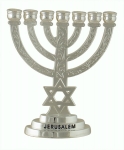 Star of David Silver Plated Menorah