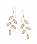 Small Olive Branch Earrings - Pearl Color