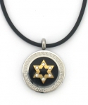 Rubber Cord Star of David necklace with zirconium