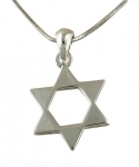 Rhodium Classic Star of David Necklace